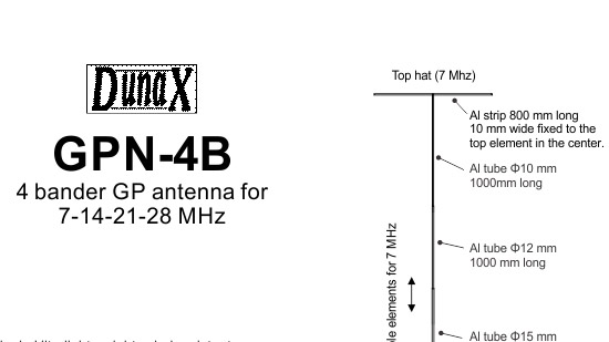 Dunax GPN-4B Antenna Construction Details